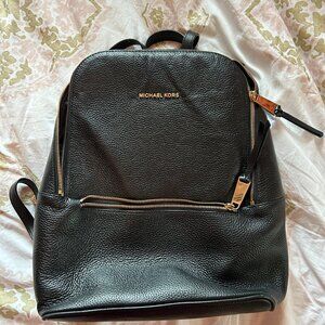 Michael Kors Black Leather Backpack